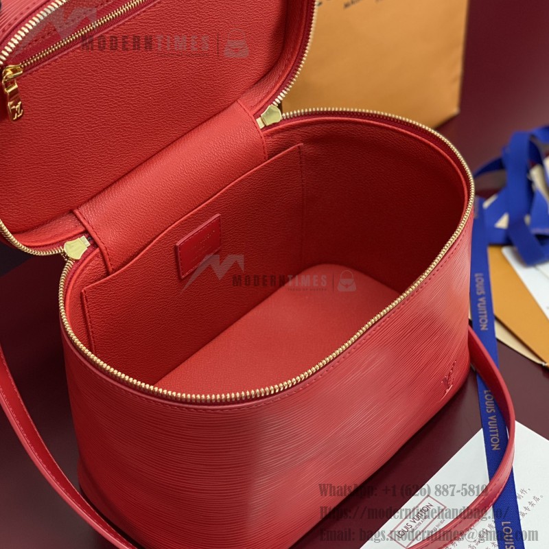 Louis Vuitton Nice Nano Cosmetic Bag in Epi Leather with Double Zip and Washable Fabric Lining