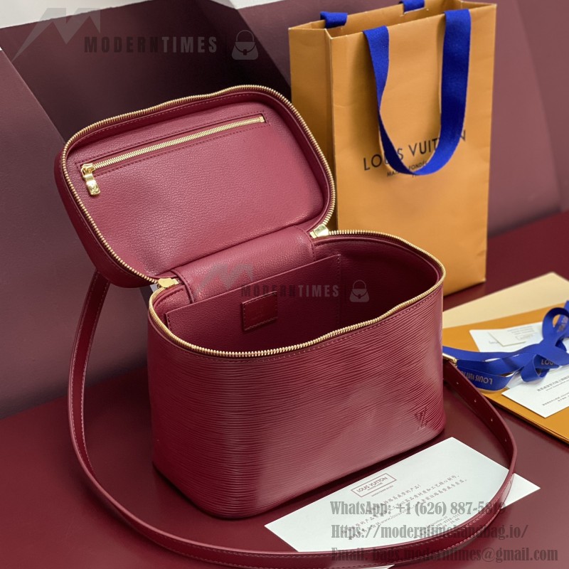 Louis Vuitton Nice Nano Cosmetic Bag in Epi Leather with Double Zip and Washable Fabric Lining