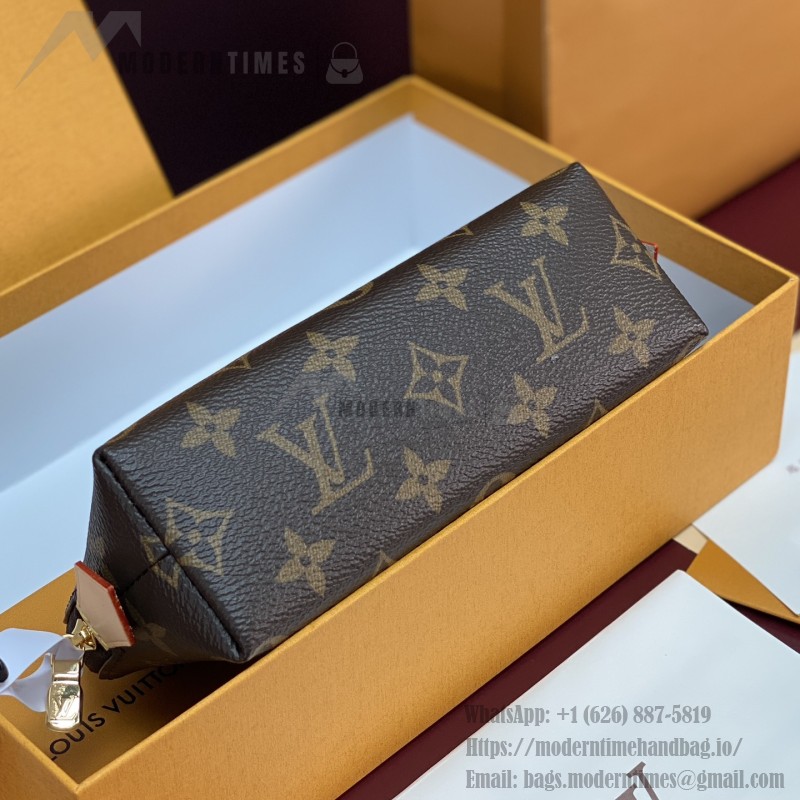 Louis Vuitton Pochette Cosmétique Small Cosmetic Bag in Monogram Yh Canvas with Flat Bottom Design