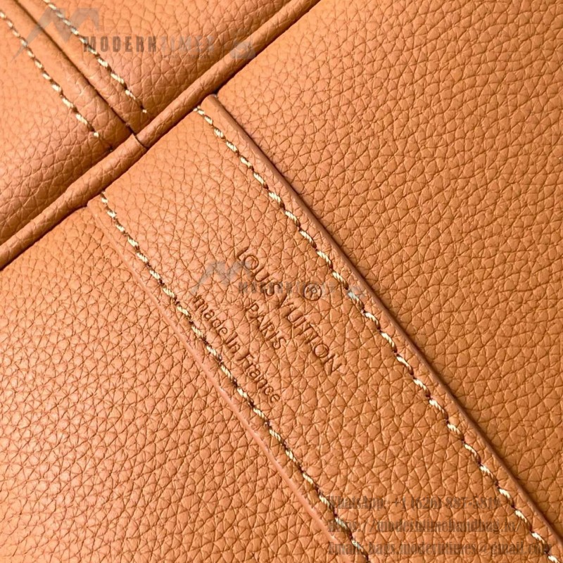 Louis Vuitton Keepall Bandoulière 50 Travel Bag in Caramel Waxed Leather with LV Initials and Antiqued Metal Hardware
