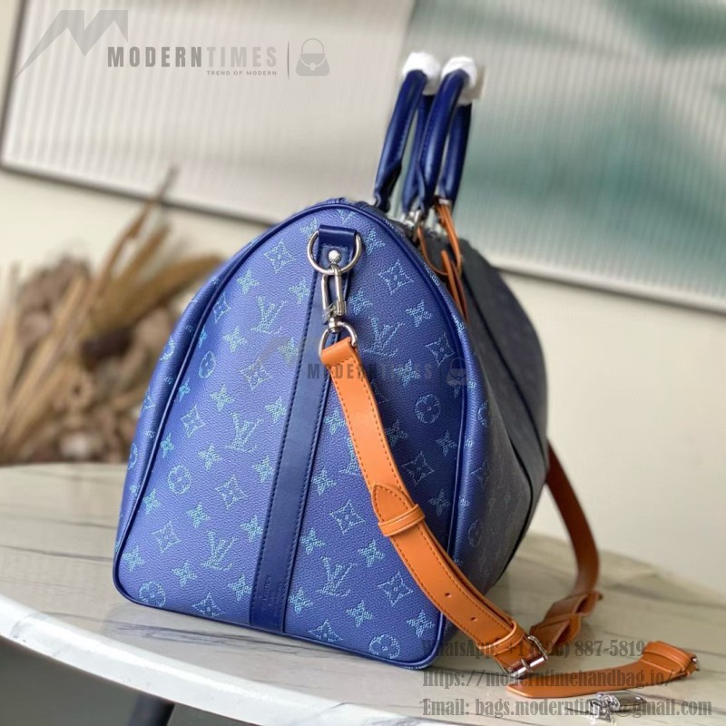 Louis Vuitton M26864 Blue Heritage Keepall 50 Men’s Bag, 2026 Early Spring Collection