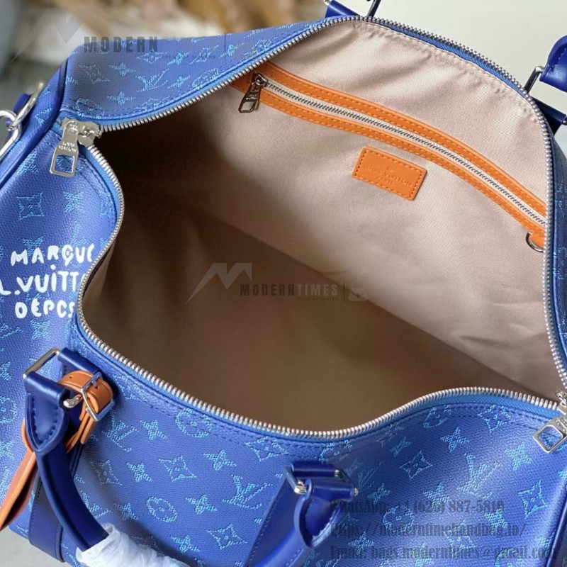 Louis Vuitton M26864 Blue Heritage Keepall 50 Men’s Bag, 2026 Early Spring Collection