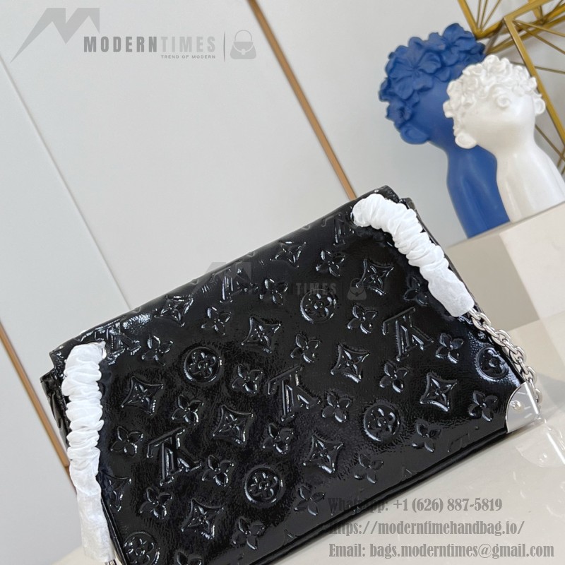 Louis Vuitton Trunkie M28137 Monogram Saga Bag with Distressed Leather, Metal Corners, and S-lock