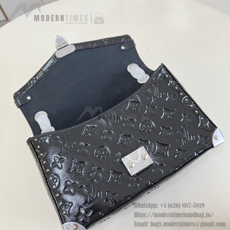 Louis Vuitton Trunkie M28137 Monogram Saga Bag with Distressed Leather, Metal Corners, and S-lock