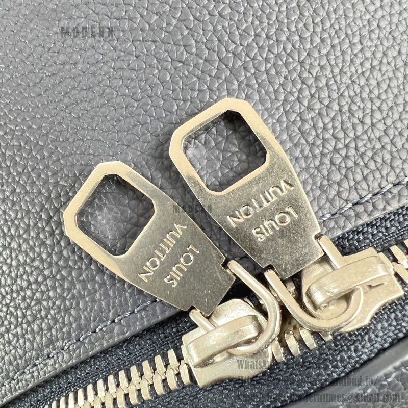 Louis Vuitton Discovery Work Backpack M26022 in Waxed Cowhide Leather with Padded Laptop Compartment and LV Logo