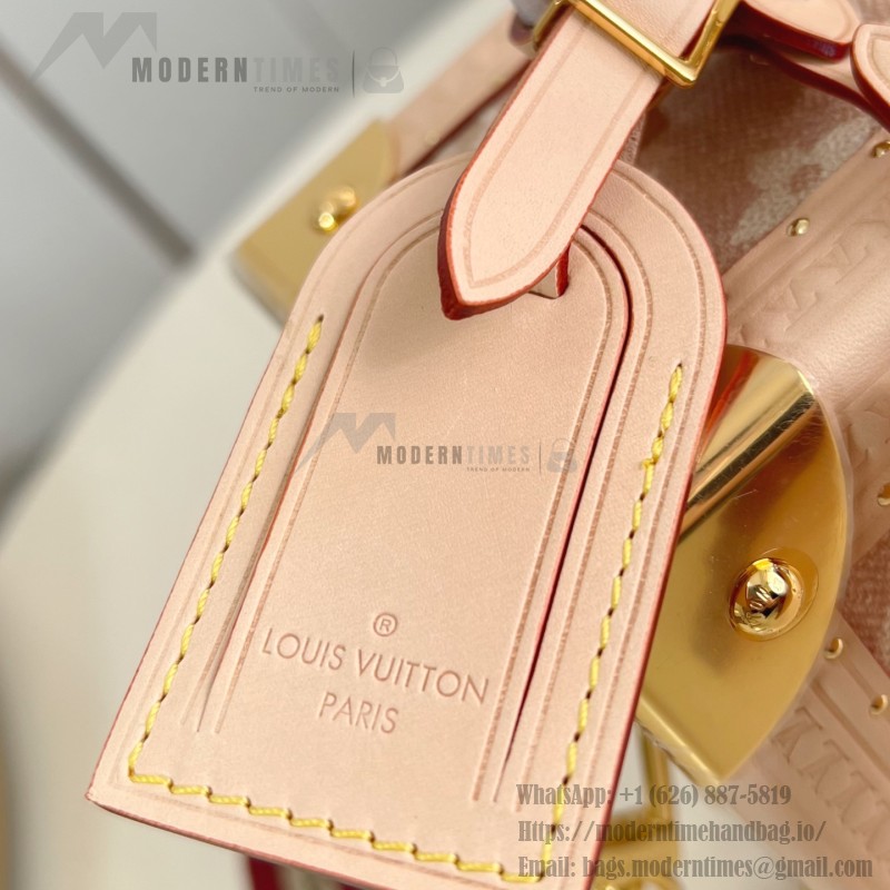 Louis Vuitton Petite Valise M14592 Meowgram Linen Canvas with Cat Motif and Hand-painted LV Label