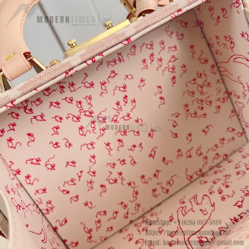 Louis Vuitton Petite Valise M14592 Meowgram Linen Canvas with Cat Motif and Hand-painted LV Label
