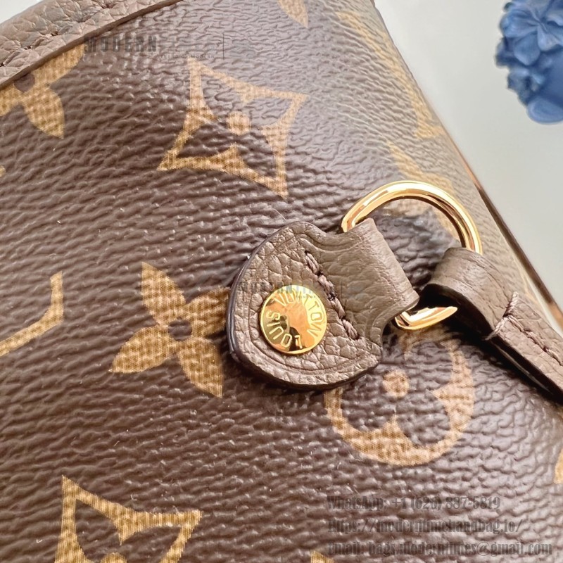 Louis Vuitton Neverfull Inside Out Medium Bag M25664 in Canvas and Leather with Cowhide Leather Trims and Elegant Metallic Hardware