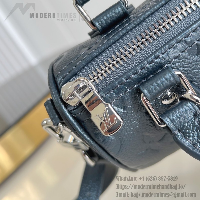 Louis Vuitton Nano Speedy M27107 in Monogram Empreinte Leather with Rolled Leather Handles and Lock Detail