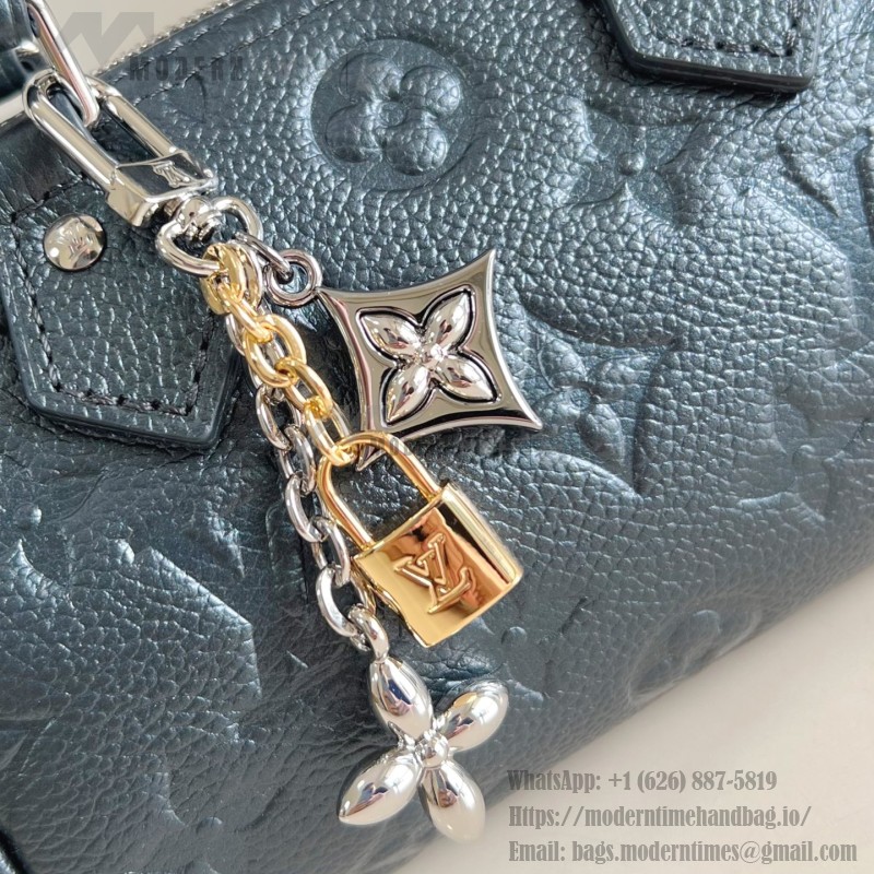 Louis Vuitton Nano Speedy M27107 in Monogram Empreinte Leather with Rolled Leather Handles and Lock Detail