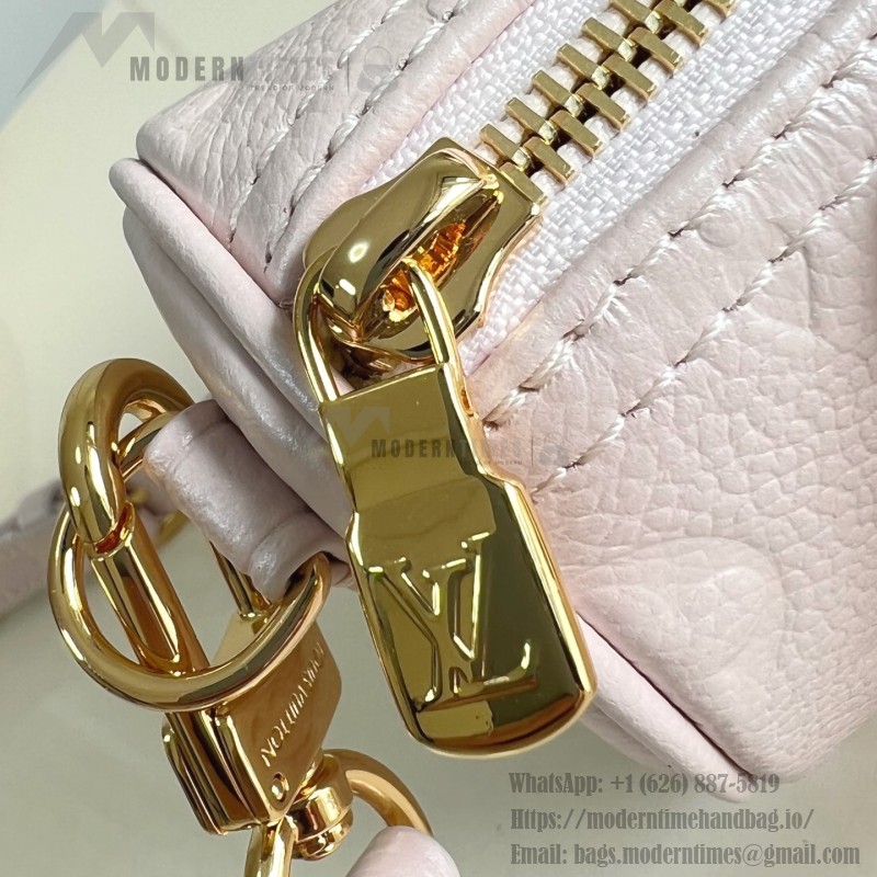 Louis Vuitton Nano Speedy M27107 in Monogram Empreinte Leather with Rolled Leather Handles and Lock Detail