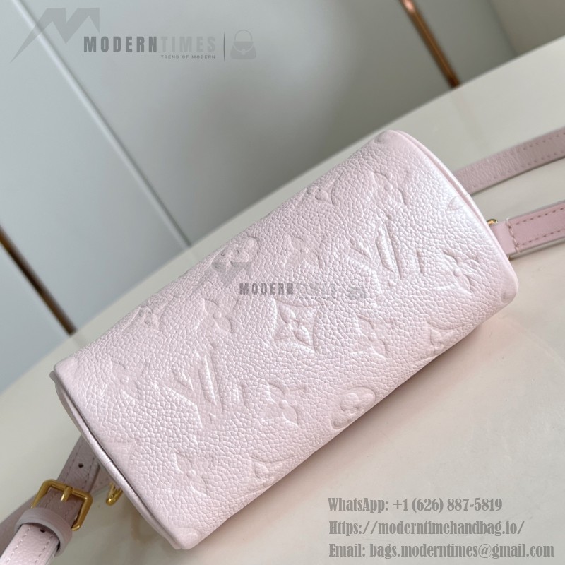 Louis Vuitton Nano Speedy M27107 in Monogram Empreinte Leather with Rolled Leather Handles and Lock Detail