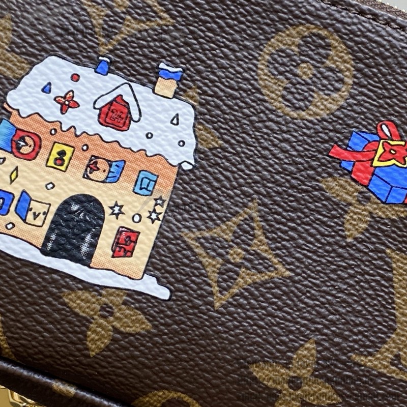 Louis Vuitton Mini Pochette Accessories M15328 with Vivienne Print, Monogram Canvas, and Chain Hook