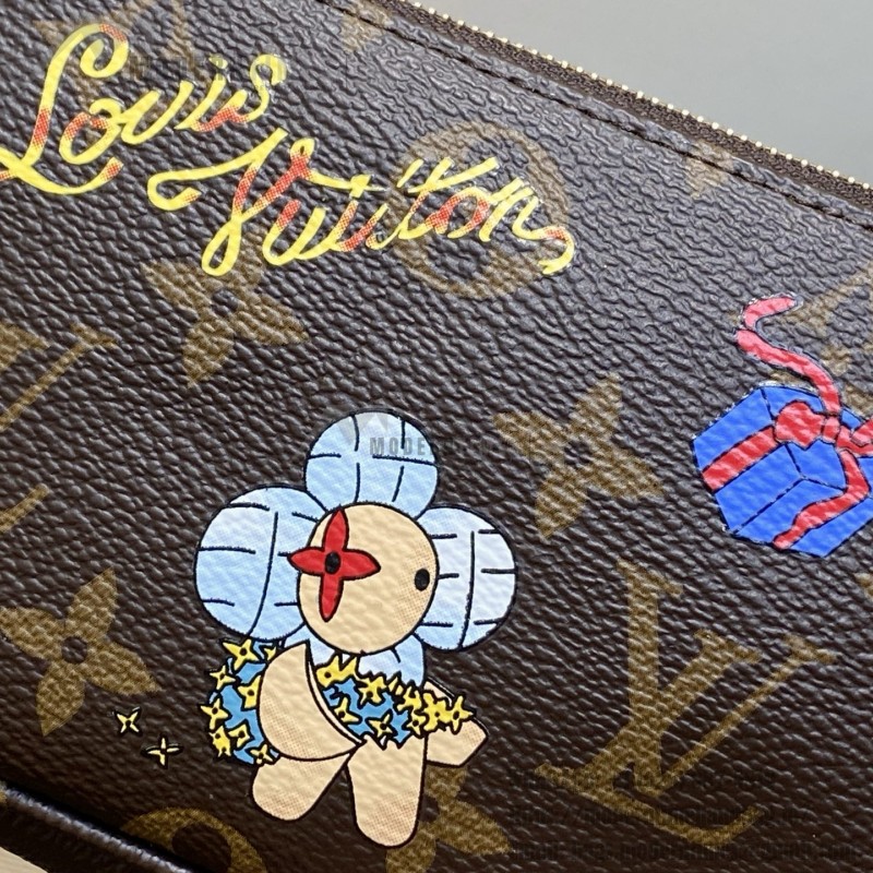 Louis Vuitton Mini Pochette Accessories M15328 with Vivienne Print, Monogram Canvas, and Chain Hook