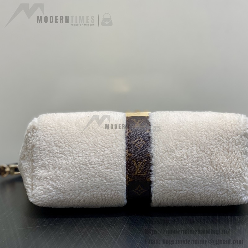 Louis Vuitton Pochette Mia M26245 in Wool with Monogram Canvas Trimmings and S-lock Magnetic Clasp
