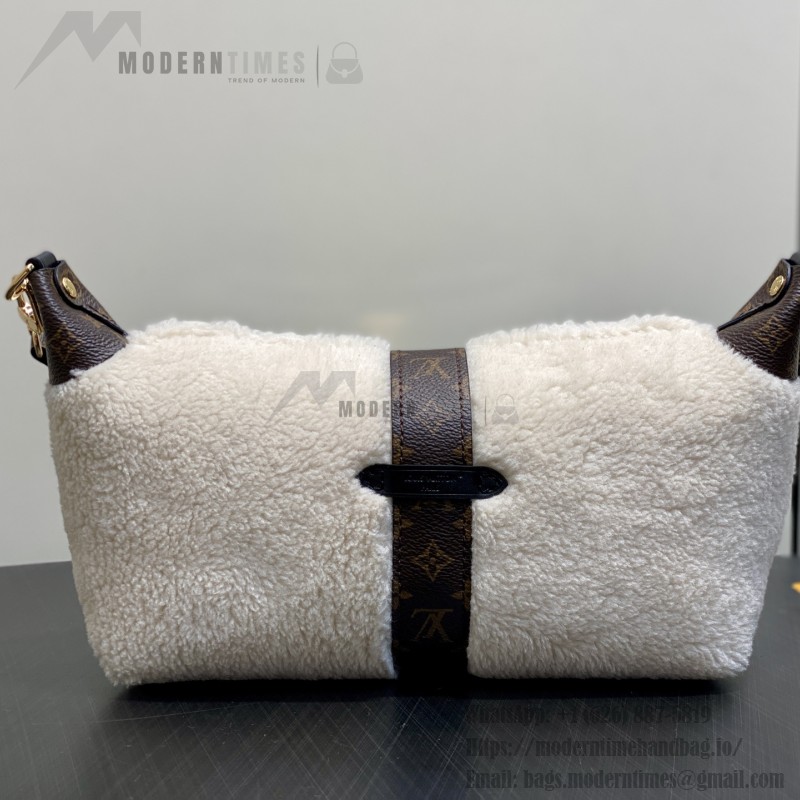 Louis Vuitton Pochette Mia M26245 in Wool with Monogram Canvas Trimmings and S-lock Magnetic Clasp