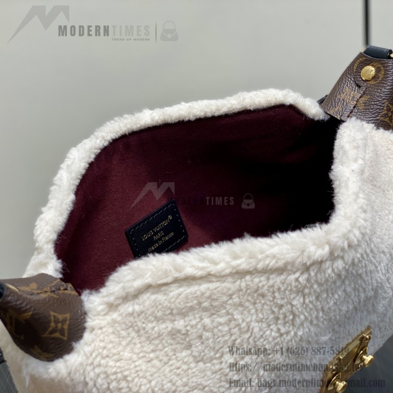 Louis Vuitton Pochette Mia M26245 in Wool with Monogram Canvas Trimmings and S-lock Magnetic Clasp