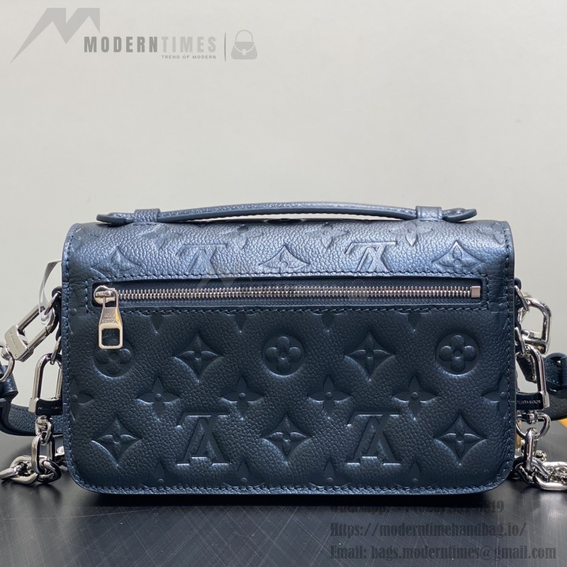 Louis Vuitton Pochette Métis East West M26456 in Monogram Empreinte with S-lock, Gradient Silk Print, and Chain Shoulder Strap