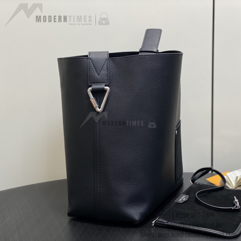 Louis Vuitton Verso Hobo Bag Black LV Touch Leather