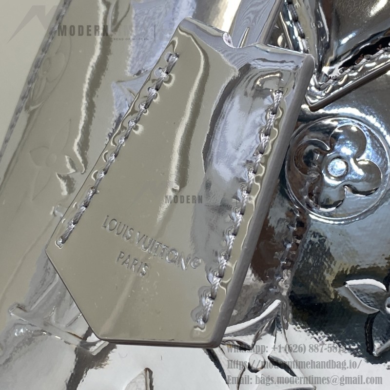 Louis Vuitton Alma BB Bag Gold Mirror Silver Patent Leather