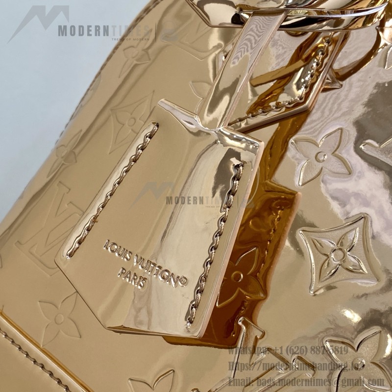 Louis Vuitton Alma BB Bag Gold Mirror Silver Patent Leather