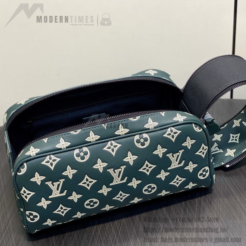 Louis Vuitton Dopp Kit Green Monogram Shadow Leather