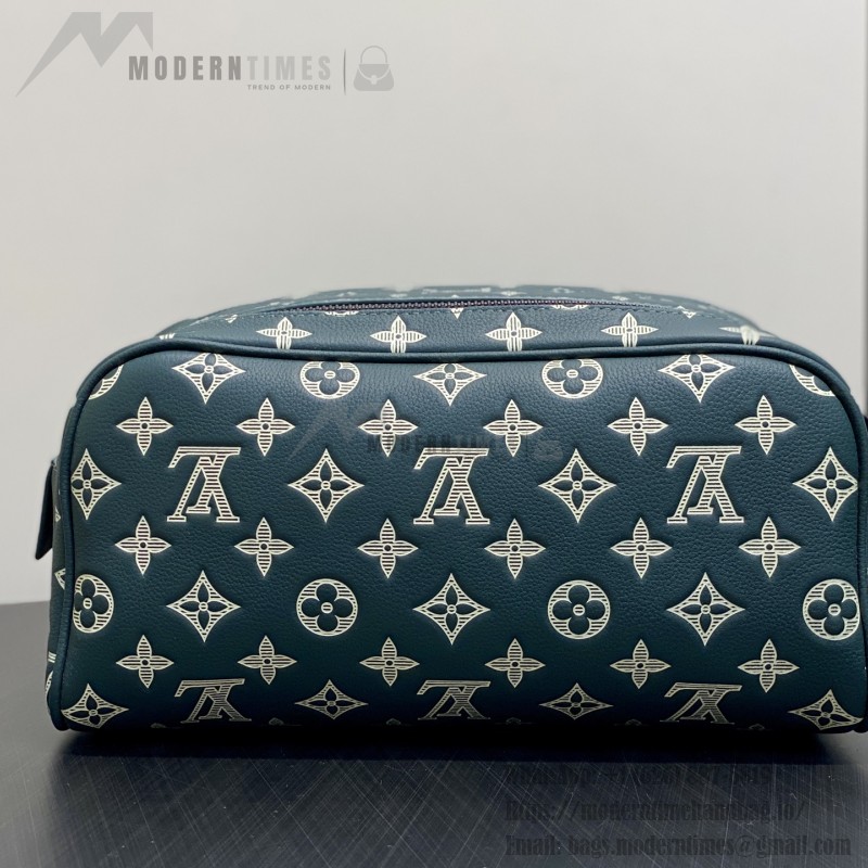 Louis Vuitton Dopp Kit Green Monogram Shadow Leather
