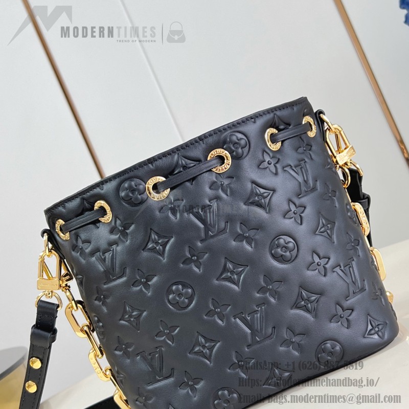 Louis Vuitton M26216 Black & M26530 Pink Coussin Bucket Bag Front View