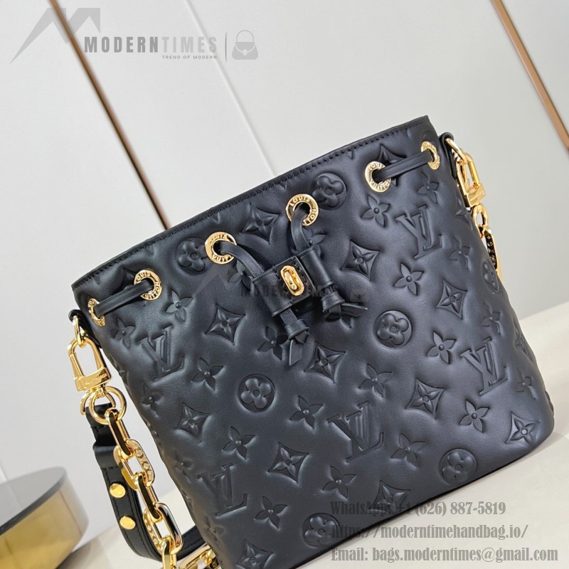 Louis Vuitton M26216 Black & M26530 Pink Coussin Bucket Bag Front View