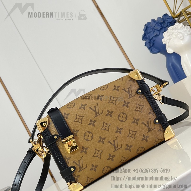 Louis Vuitton Side Trunk Small Handbag Monogram Reverse Canvas