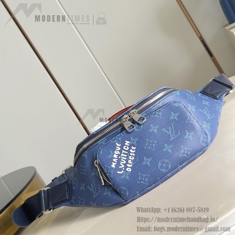 Louis Vuitton Rush Waist Bag M27152 Monogram Heritage White Blue