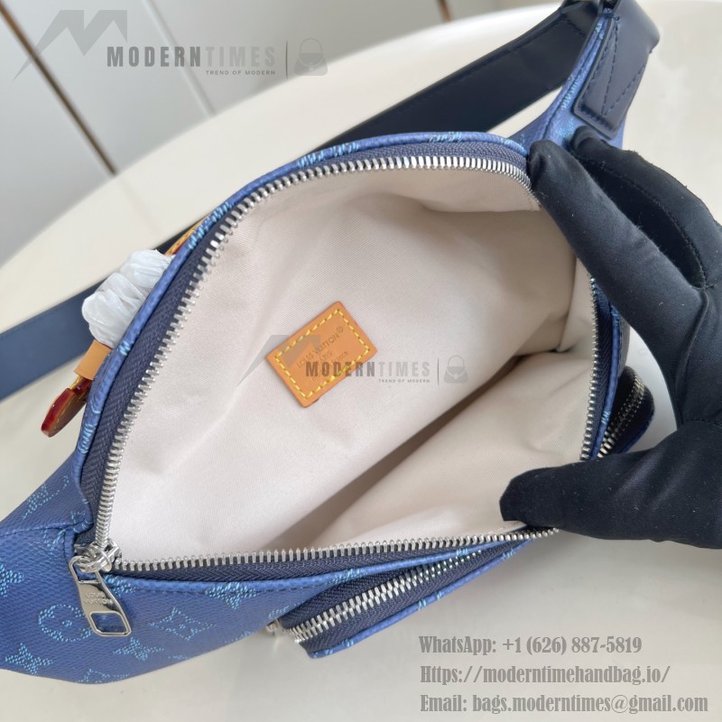Louis Vuitton Rush Waist Bag M27152 Monogram Heritage White Blue