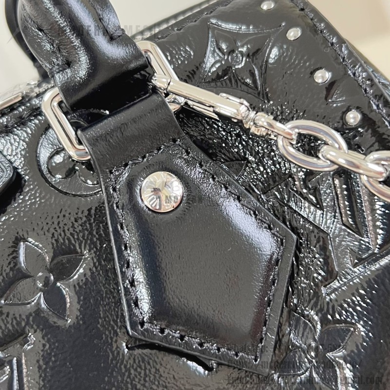 Louis Vuitton Speedy Trunk 20 Handbag in Monogram Saga Rock Style with Leather Details