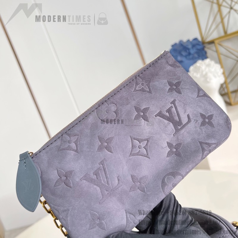 Louis Vuitton Speedy P9 Bandoulière 40 Handbag in Suede Leather with Monogram Floral and Silk Scarf