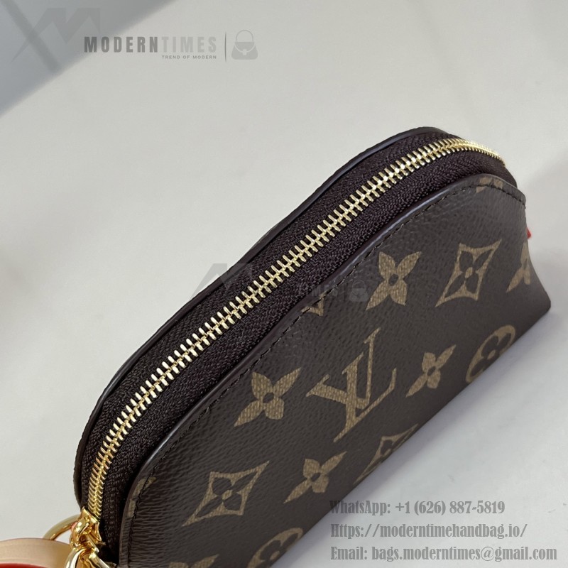 Louis Vuitton Cosmetic Coin Purse Monogram Canvas with Leather Trim