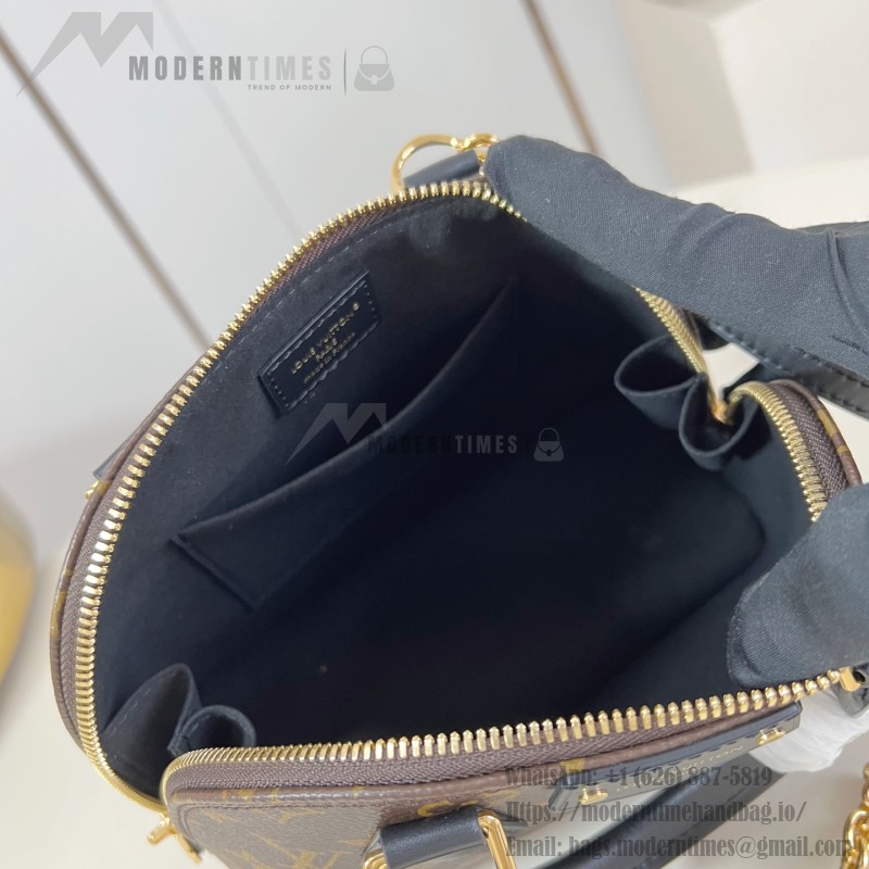 Louis Vuitton Alma BB Bag Monogram Canvas with Leather Trimmings and Metallic Corners