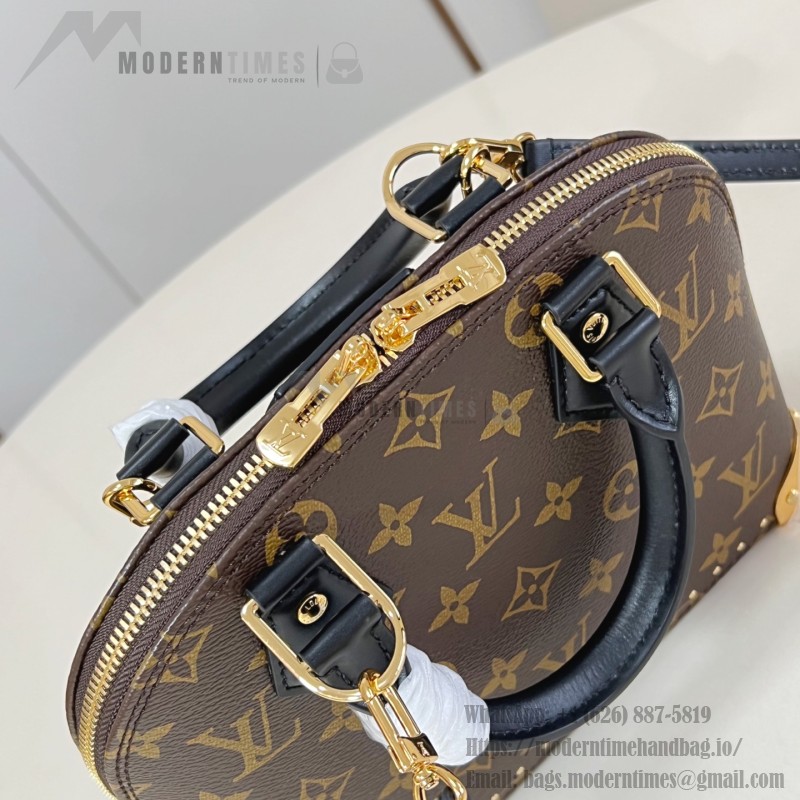 Louis Vuitton Alma BB Bag Monogram Canvas with Leather Trimmings and Metallic Corners