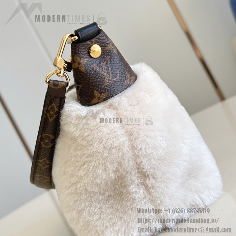 Louis Vuitton Pochette Mia Bag Australian Wool with Monogram Canvas Trim and S-lock Magnetic Closure
