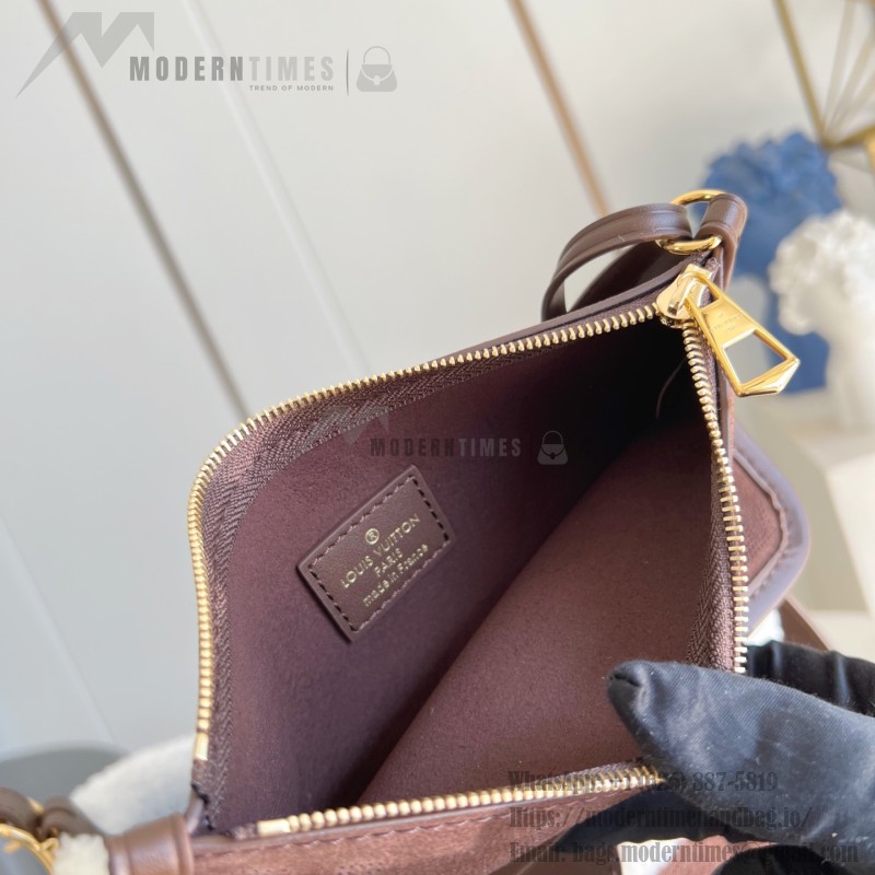 Louis Vuitton LV Ski CarryAll Small Handbag - Chocolate Suede Calf Leather