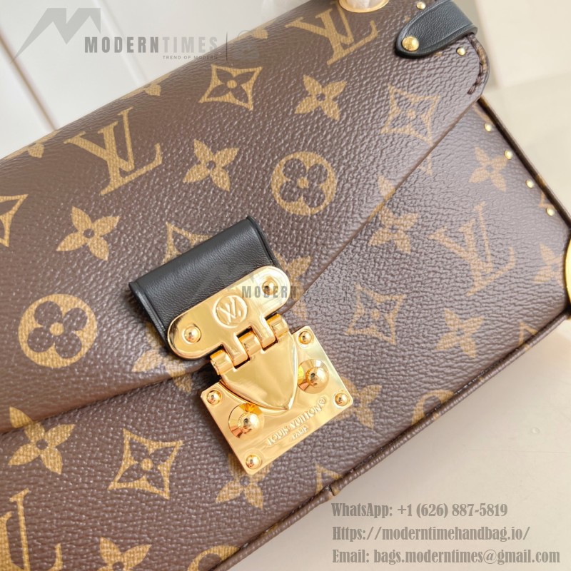 Louis Vuitton East West Trunkie M27266 Monogram Bag with White/Black Chain, Leather Lock and S-lock