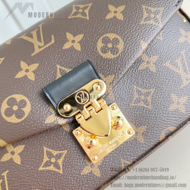 Louis Vuitton East West Trunkie M27266 Monogram Bag with White/Black Chain, Leather Lock and S-lock
