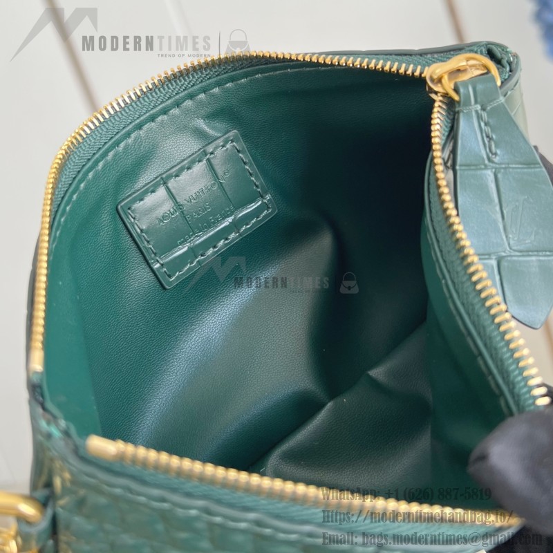 Louis Vuitton Speedy P9 Bandoulière 30 Monogram Leather M14064 Green Croc Studs Bag