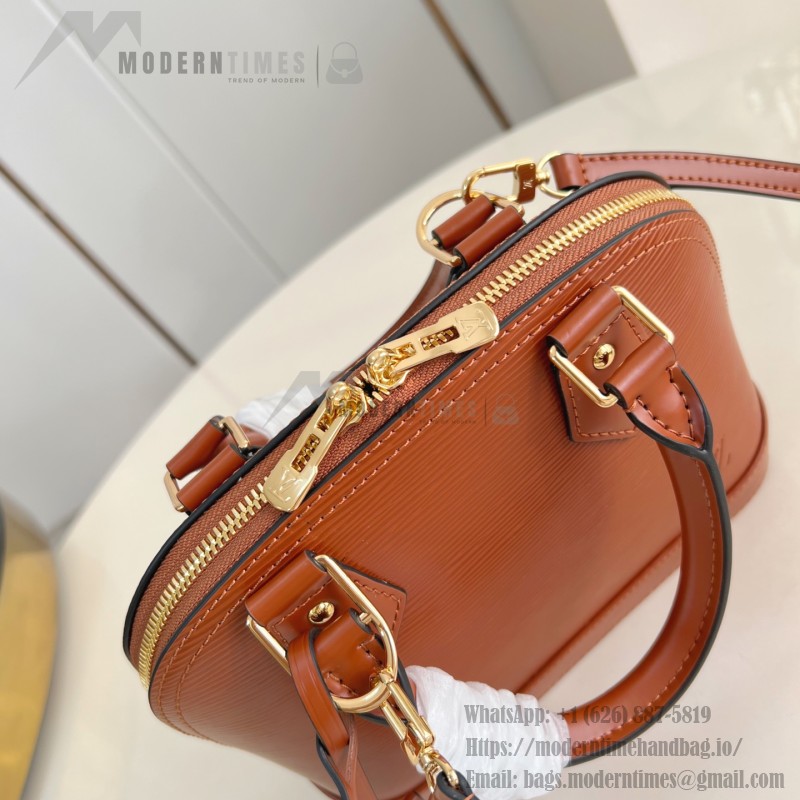 Louis Vuitton Alma BB Epi Leather Handbag with Monogram Jacquard Strap
