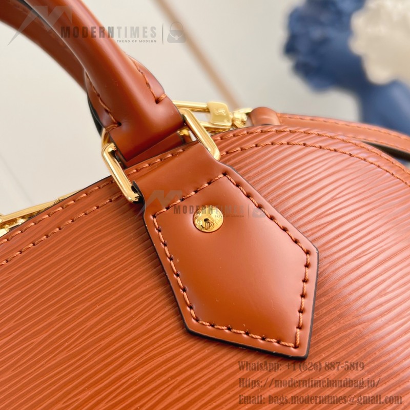 Louis Vuitton Alma BB Epi Leather Handbag with Monogram Jacquard Strap