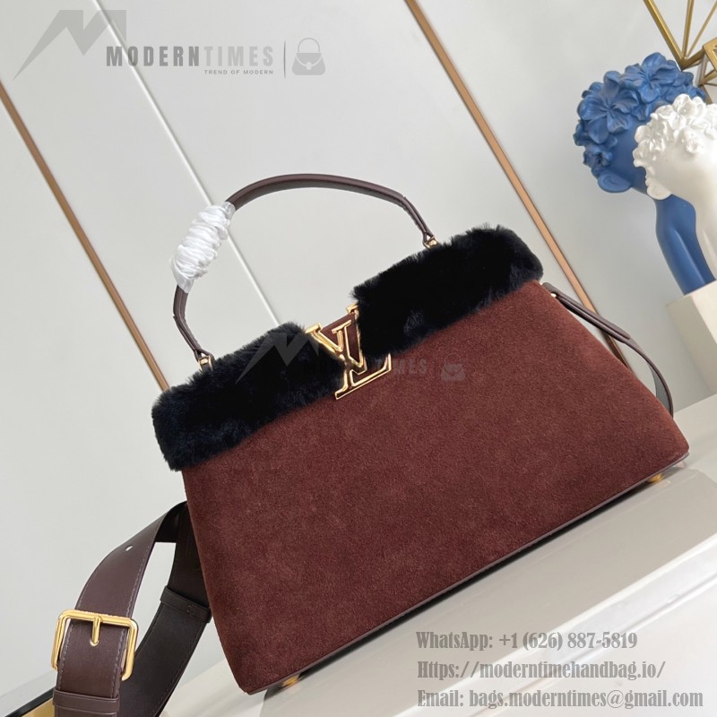 Louis Vuitton Cozygram Capucines MM Soupe Ski Edition Suede Handbag
