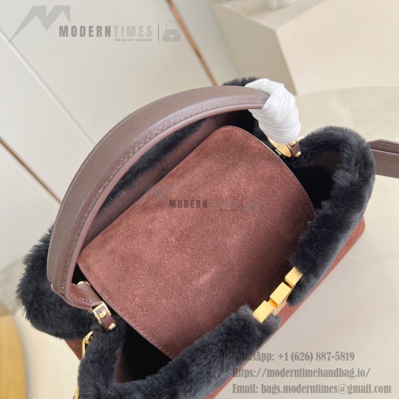 Louis Vuitton Cozygram Capucines MM Soupe Ski Edition Suede Handbag