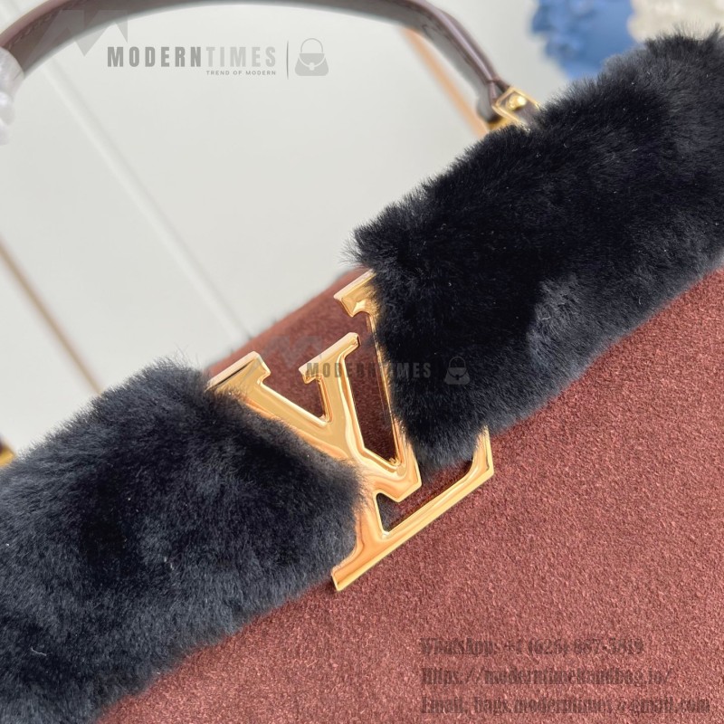 Louis Vuitton Cozygram Capucines MM Soupe Ski Edition Suede Handbag