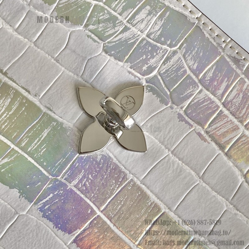 Louis Vuitton aurora silver dynamic chip leather bag M84713 M84714