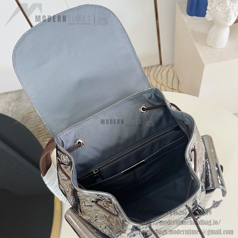 Louis Vuitton Christopher Medium Backpack with Monogram Miroir Coated Canvas