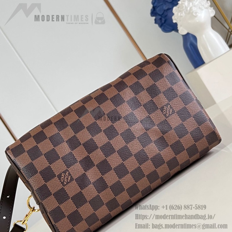 Louis Vuitton Speedy Bandoulière 25 Handbag with Damier Ebene Canvas and Leather Handle